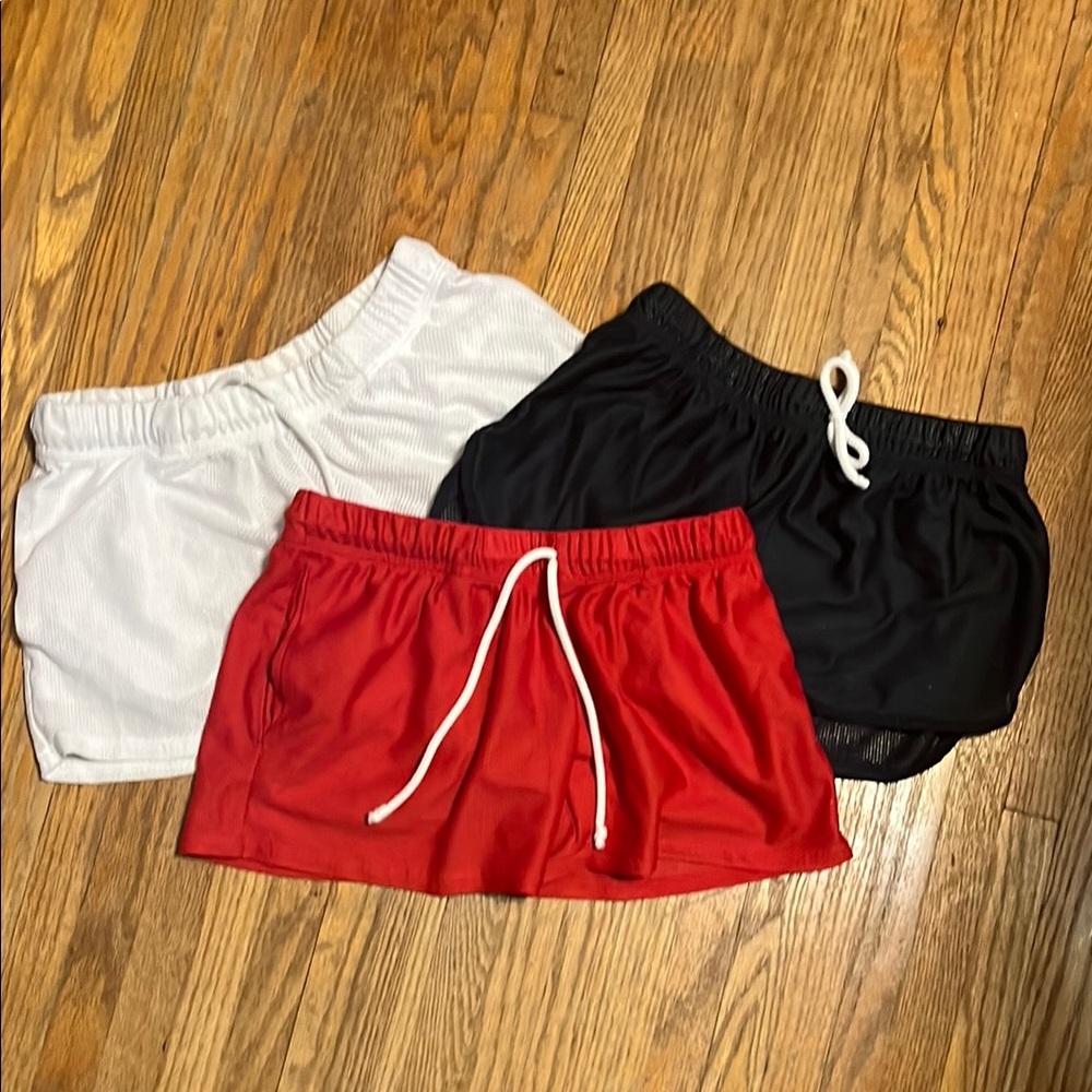 McKillop Athletic Red and Black Shorts with Drawstring Waistband